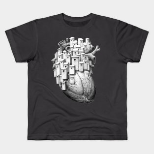 heart with birdhouses Kids T-Shirt